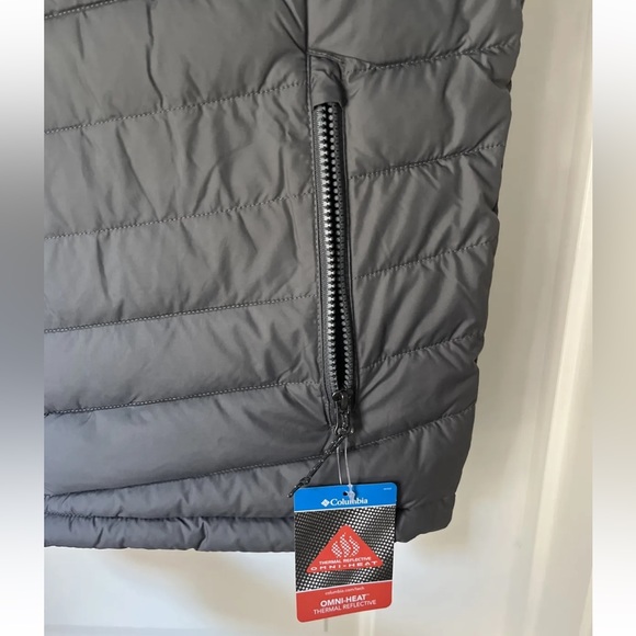 Columbia Slope Edge Insulated Vest Mens Medium Gray Puffer Omni-Heat New Tags - Picture 6 of 12